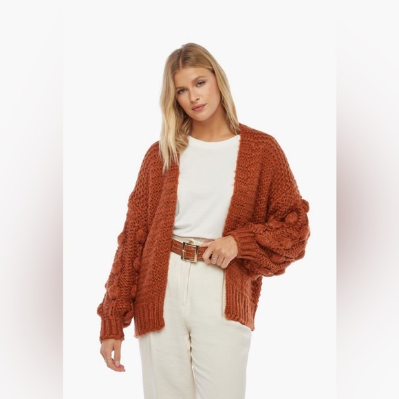 Chunky Knit Cardigan- Rose Color - Picture 2 of 12